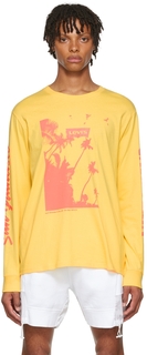 Желтая хлопковая футболка Levi&apos;s Levis