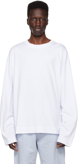 Белая футболка с длинным рукавом с круглым вырезом Dries Van Noten