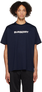Темно-синяя бондированная футболка Burberry