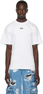Белая бондовая футболка GCDS
