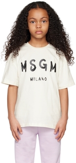 Детская футболка с принтом Off-White MSGM Kids