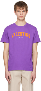 Фиолетовая футболка с принтом Valentino