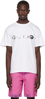 Белая футболка с принтом GCDS