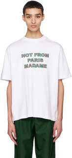 Белая футболка &apos;Le T-Shirt Slogan&apos; в шотландскую клетку Drôle De Monsieur