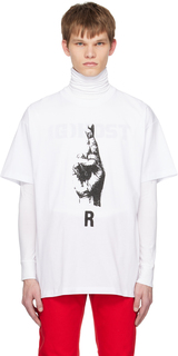 Белая футболка с принтом Raf Simons