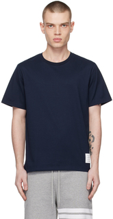 Темно-синяя теннисная футболка с хвостом Thom Browne