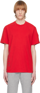 Красная футболка с круглым вырезом Moncler