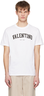 Белая футболка с принтом Valentino