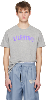 Серая футболка с принтом Valentino