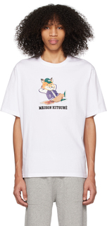 Белая легкая футболка Dressed Fox Maison Kitsuné