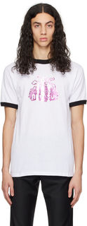 SSENSE Эксклюзивная белая футболка с грибами из фольги Anna Sui