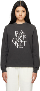 Черная футболка с длинным рукавом с засечками Museum of Peace &amp; Quiet