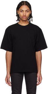 Черная футболка с короткими рукавами sacai
