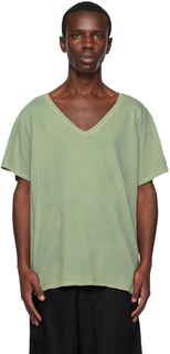 Зеленая футболка с v-образным вырезом Greg Lauren