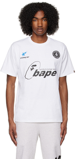 Белая футбольная футболка BAPE