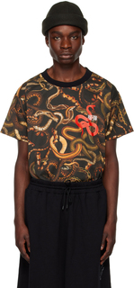 Черная концертная футболка большого размера со змеиным принтом LU&apos;U DAN