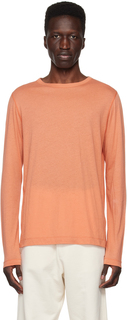 Оранжевая футболка с длинным рукавом с круглым вырезом Dries Van Noten