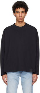 Черная футболка свободного кроя с длинным рукавом Calvin Klein