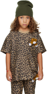 Эксклюзивная детская коричневая футболка SSENSE с надписью «With My Friend» Doublet