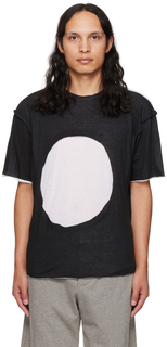 Эксклюзивная черно-белая футболка SSENSE с круговым окном Edward Cuming