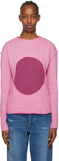 Розовая круглая футболка с длинным рукавом Edward Cuming