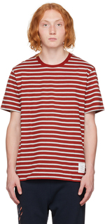 Красная полосатая футболка Thom Browne