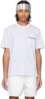Сине-белая полосатая футболка Thom Browne