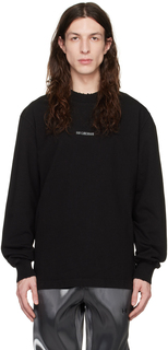 Черная рваная футболка с длинным рукавом Han Kjobenhavn