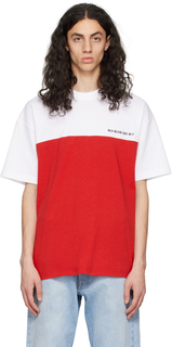 Красно-белая футболка с цветными блоками VTMNTS