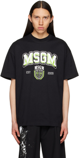 Черная футболка с принтом MSGM