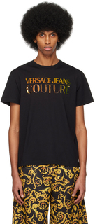 Черная футболка с принтом Versace Jeans Couture