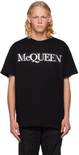 Черная футболка с принтом Alexander McQueen
