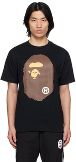 Черная футболка с головой обезьяны BAPE