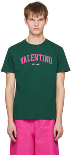 Зеленая футболка с принтом Valentino