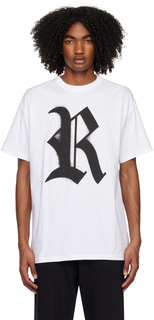 Белая футболка с буквой R Raf Simons