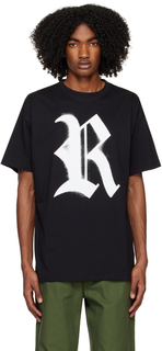 Черная футболка с буквой R Raf Simons