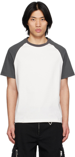 Серо-белая футболка с регланами C2H4
