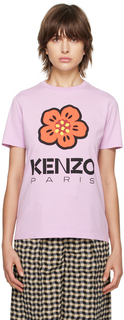 Пурпурная футболка с цветочным принтом Kenzo Paris Boke