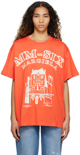 Оранжевая бондовая футболка MM6 Maison Margiela