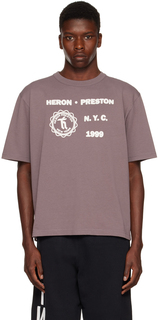 Фиолетовая футболка со средневековой цаплей Heron Preston