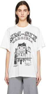 Белая футболка с принтом MM6 Maison Margiela