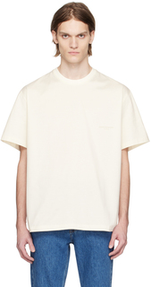 Кожаная футболка с нашивками Off-White Wooyoungmi