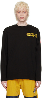 Черная футболка с длинным рукавом с круглым вырезом Moncler Grenoble