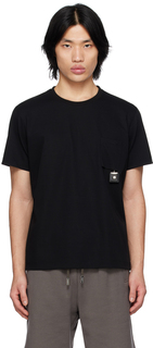 Черная футболка с накладным карманом Wooyoungmi