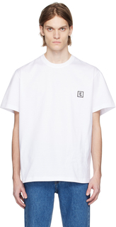 Белая футболка с нашивками Wooyoungmi