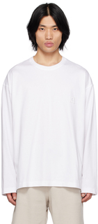Белая футболка с длинным рукавом с перьями Wooyoungmi