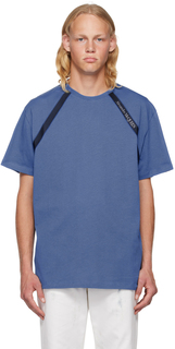 Синяя футболка с тесьмой по кромке Alexander McQueen