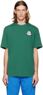 Зеленая футболка с нашивками Moncler