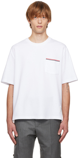 Белая футболка с карманом Thom Browne