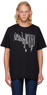 Черная футболка с принтом Alexander McQueen